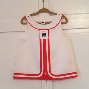 NWT Janie and Jack orange & white 3t top